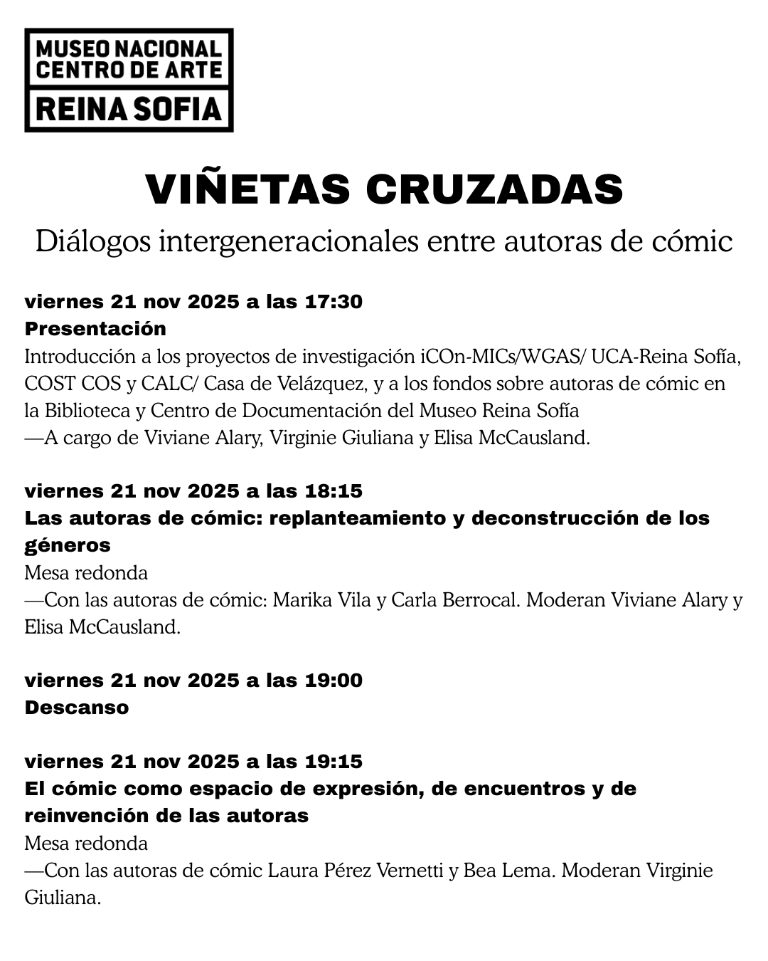 El Museo Reina Sofía (Madrid) celebra «Viñetas Cruzadas», una jornada dedicada al cómic creado por mujeres.